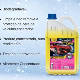 Shampoo Lava Auto Com Cera Autoshine Concentrado 5 Litros