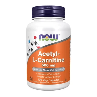Acetil L-Carnitina 500mg Now Foods L-Carnitine 100 Veg Caps