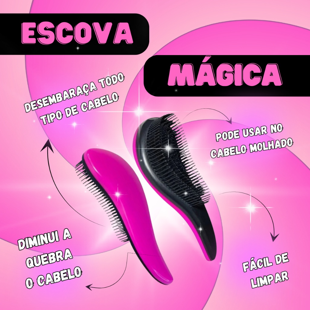 Escova Mágica para cabelo Desembaraçar de todos os tipos - cacheados ...
