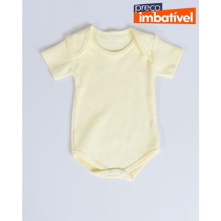 Body Bebê Manga Curta Básico Amarelo