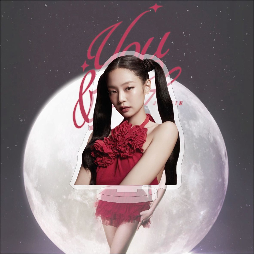Kpop JENNIE Solo Novo Acrílico Dupla Face Ornamentos De Mesa Stand