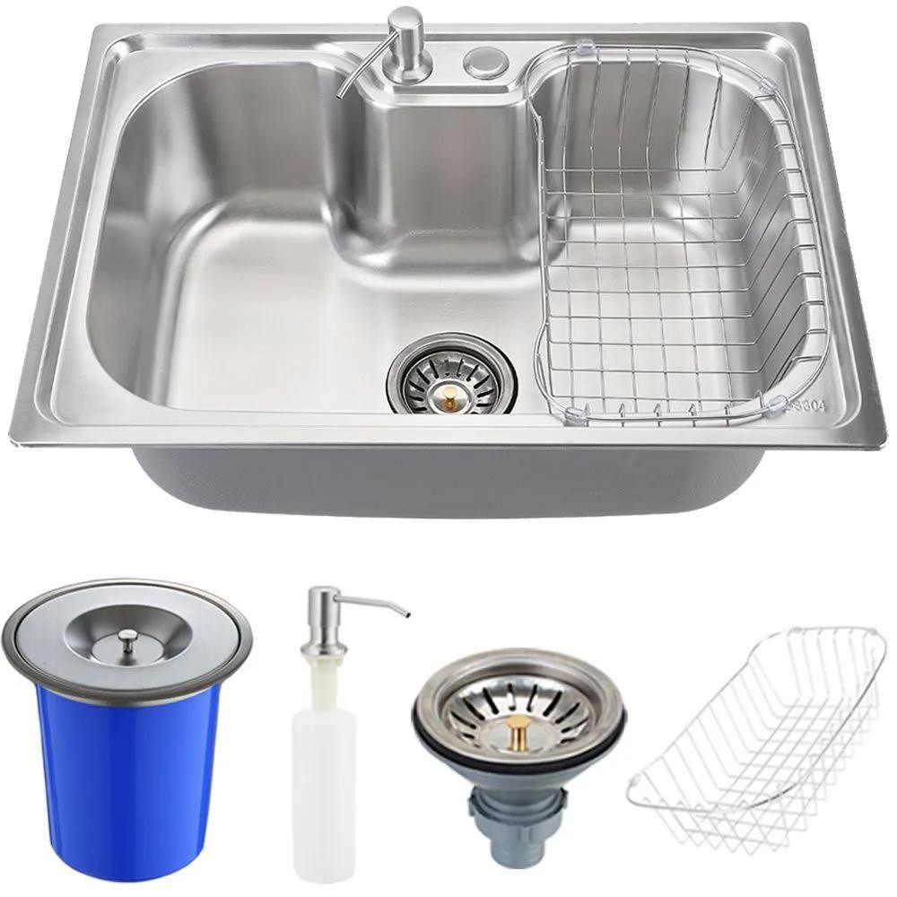 Cuba para cozinha gourmet pia aço inox com acessórios Carajás com Lixeira Pingoo