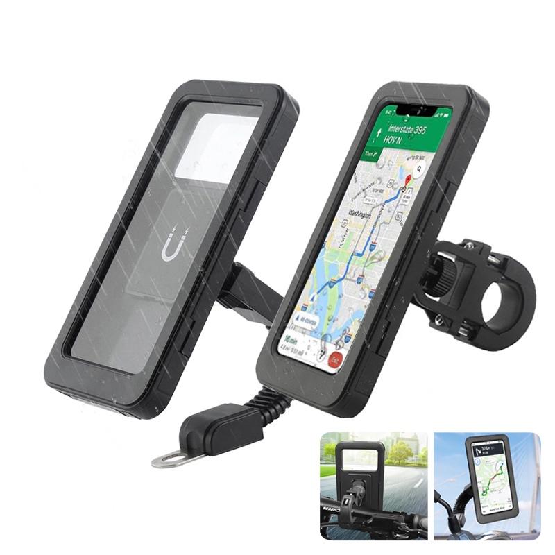 Suporte De Telefone Para Bicicleta De Motocicleta À Prova D'água Magnético Móvel De 7.4 Polegadas Espelho Retrovisor Nav