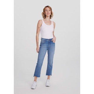 Calça Jeans Feminina Reta Cropped Cintura Alta Hering