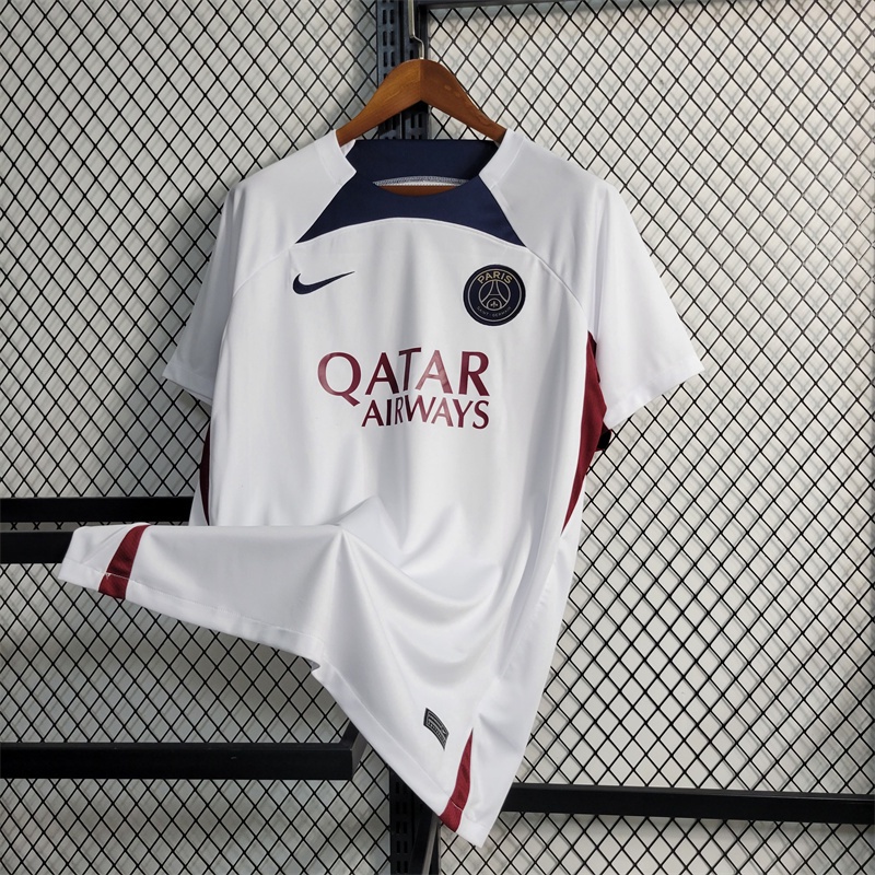 23/24 Paris PSG Camisa de Futebol Terceiro Branco Camisa para Homens Jersey Away Camisa