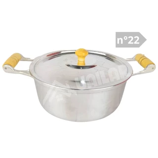 Panela Caçarola n°22 cm Alumínio Batido Grosso Fundido 3 Litros