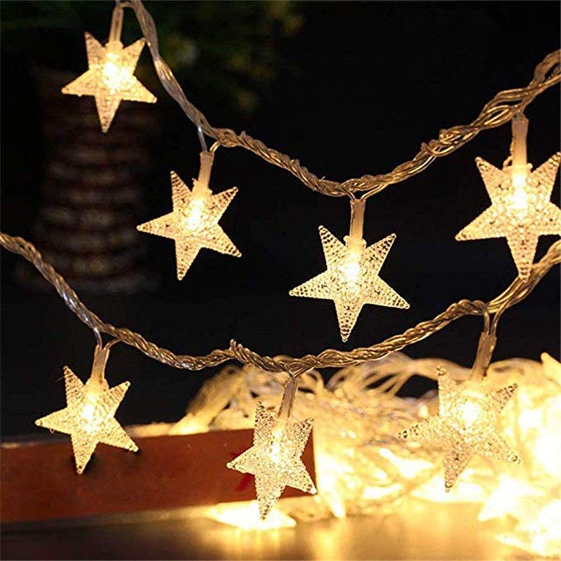 1.5M Luzes LED Star String Lights Christmas Garland Bateria De Natal USB Powered Party Cortina De Fada De Fadas Para Decoração De Casaholiday