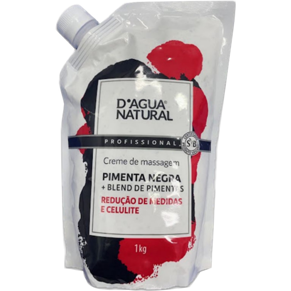 Creme Pimenta Negra Termo Ativo Sachê De 1KG D'agua Natural