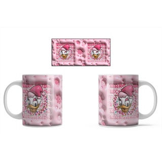 Caneca Branca Porcelana Desenho Turma do Mickey Natal 3D