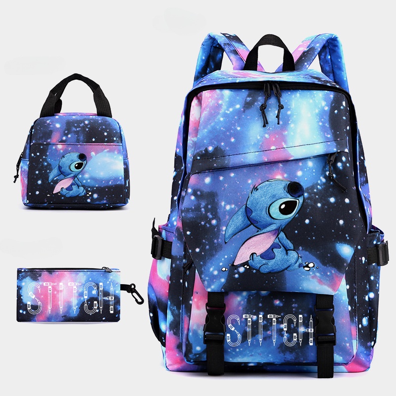 Stitch mochila escolar de grande capacidade para meninos e meninas, bolsa de computador à prova d'água para estudantes