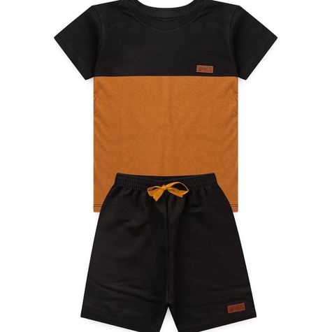 Conjunto Infantil Menino Bicolor Marrom e Preto