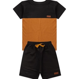 Conjunto Infantil Menino Bicolor Marrom e Preto