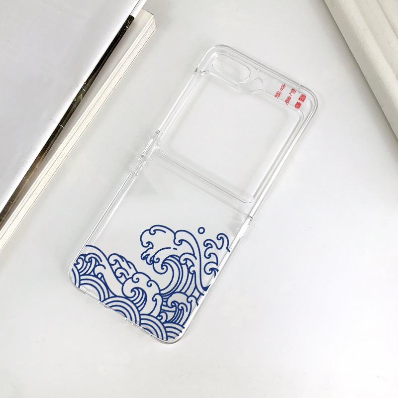 Estilo Caixa Padrão Samsung Galaxy Z Flip 5 Flip5 Hard PC Clear Case Capa Transparente À Prova De Choque