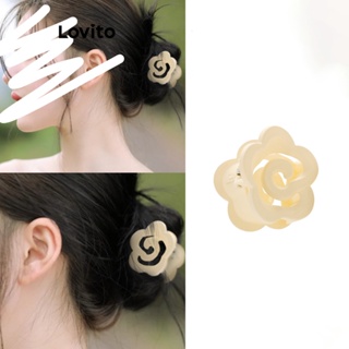 Lovito Elegantes Flores Florais Camélia Chique Garras De Cabelo Grampos De Cabelo Para Mulheres LFA11405