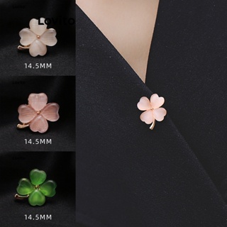 Lovito Broches Casuais De Trevo De Quatro Folhas De Metal Liso Para Mulheres LFA11720
