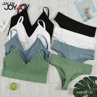 2 peças de roupa interior feminina/calcinha/fio dental/costura sem costura/top 2023 QGJV KNOH