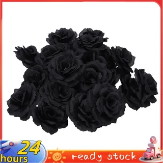 20 Pcs Rosa Preta Artificial Flor De Seda Festa De Casamento Casa Escritório Jardim Decoração DIY
