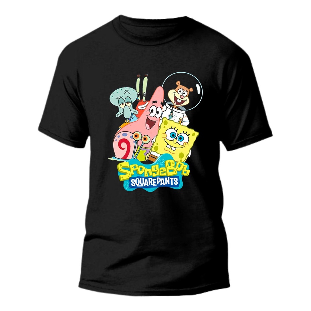Camiseta Bob Esponja Camisa 100% Algodão Gola Redonda Barata