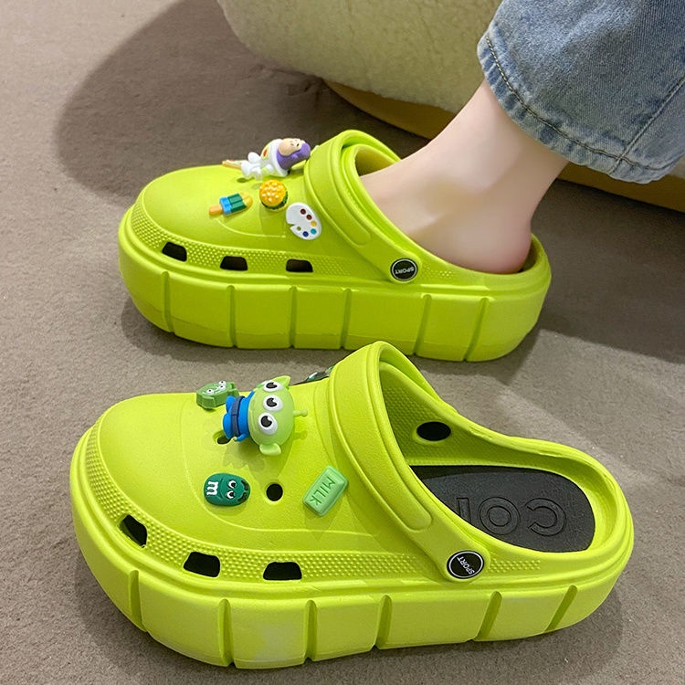 Sandálias Com Plataforma Feminina Crocs Para O Exterior De Bricolage Elevada Crock Casual Anti-Derrapante Cobertura De Praia