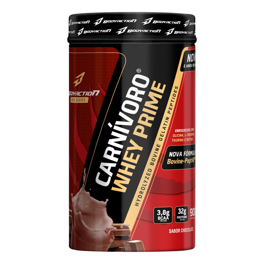 Carnívoro Whey Prime Com Whey Isolate Treonina Taurina Biotina Glicina 900g