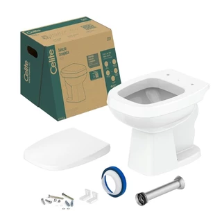 Kit Vaso Sanitário Celite Convencional City + Acessórios de Fixação Assento PP em Oferta na Shopee