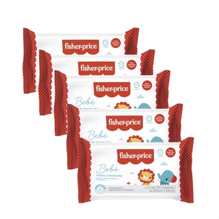 Fisher Price Babê Toalhas Umedecidas C/Perfume Suave 20x15cm C/50 Unidades - Kit C/5
