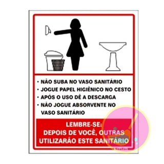 Placa em Poliestireno 15x20cm Sanitário Feminino Sinalize
