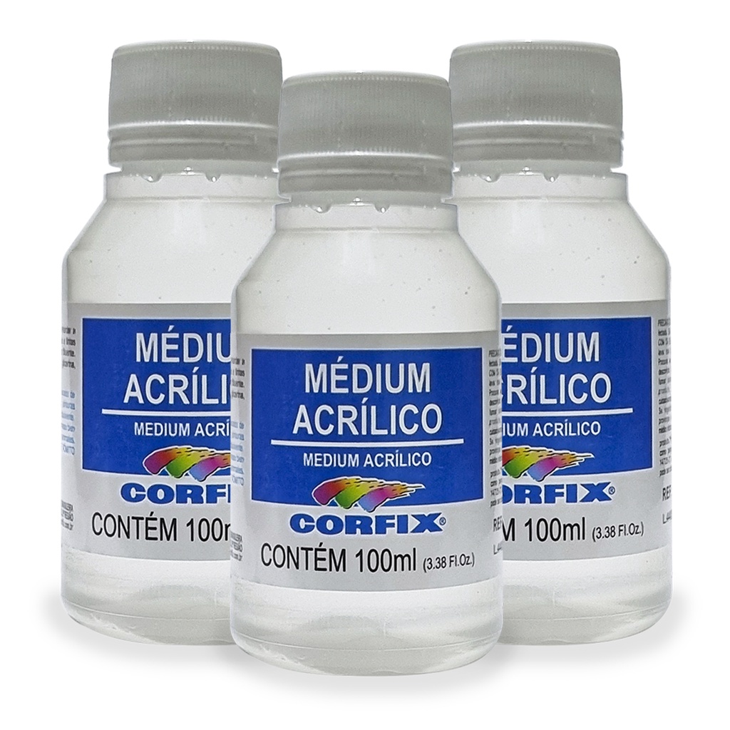 Kit 3x Medium Acrilico 100ml Corfix