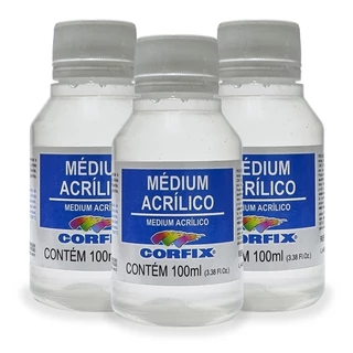 Kit 3x Medium Acrilico 100ml Corfix