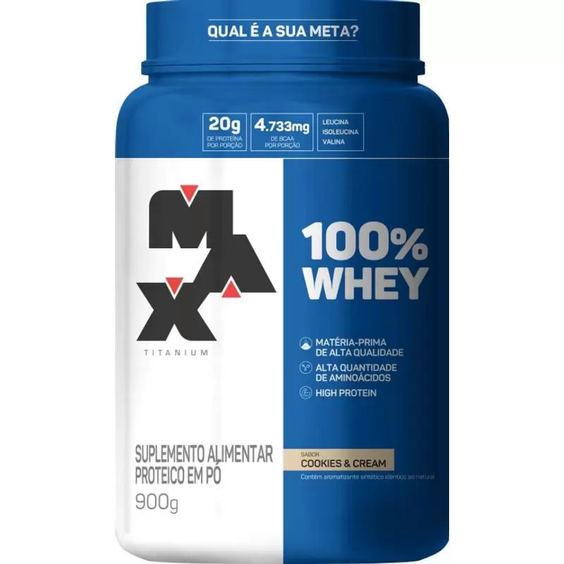 100% WHEY PROTEIN (900G) COOKIES – MAX TITANIUM