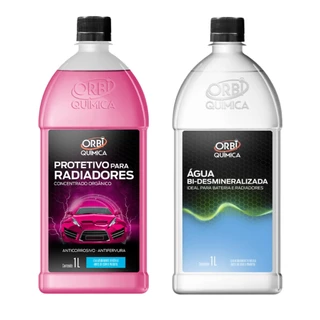 Aditivo Radiador Rosa Orgânico + Agua Desmiralizada 1L Orbi