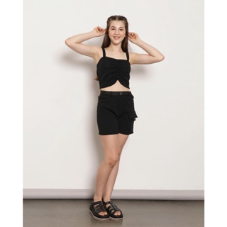 Shorts Juvenil Texturizado Com Cinto Preto