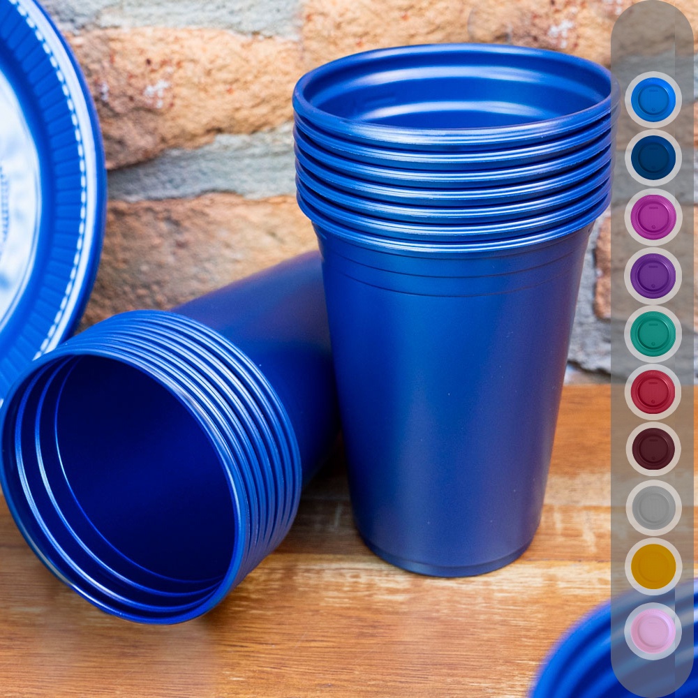 Copo Descartável 400ml Perolado Luxo Colorido 60 Unidades