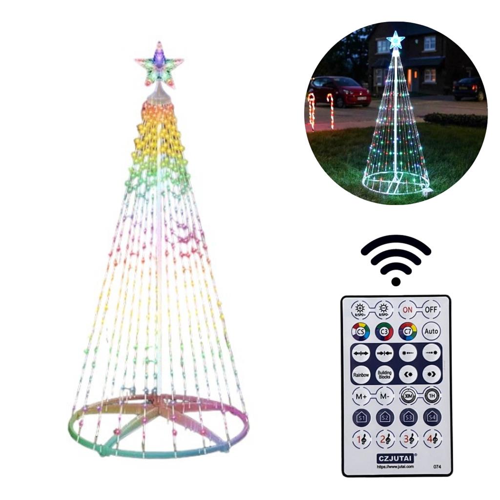 Arvore de natal 1,80 M 388 Galhos Com Fixa de luz de LED（10m） *1 e Tiras de  Imitação de Lã（5,4m） *2 Árvore de Natal Verde