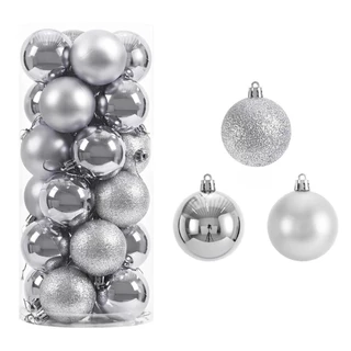 Kit 20 Bolas De Natal Enfeite Decoracao Natalina Misto 8cm
