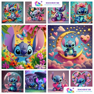 Pintura a óleo por número disney cartoon lilo stitch diy pintados à mão  pintura em tela por número casa decoração presentes - AliExpress