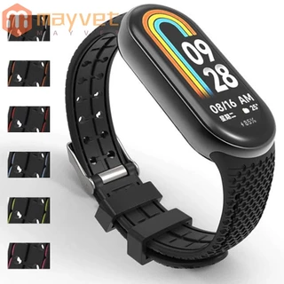 Pulseira Universal Soft Watchband Para Mi Band 8 NFC De Borracha MAYVET , Acessórios De Moda Esportiva De Silicone ,