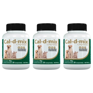Cal-d-mix 30 Comprimidos - Vetnil - 3 Unidades