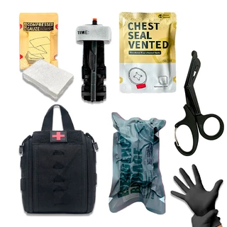 Kit Aph Tático Rhino Bolso Preto + Torniquete + Suprimentos