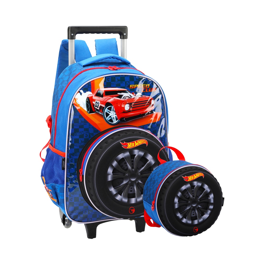 Kit Hot Wheels 3D Roda Mochila Rodas + Lancheira AZ | Shopee Brasil