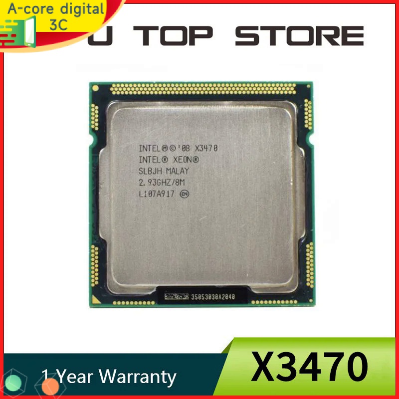 Usado processador intel xeon x3470 8m cache 2.93ghz slbjh lga 1156 cpu trabalhando 100%