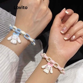 Lovito Linda Corrente De Desenho Animado Com Padrão Colorblock Sanrio Bestie Casal Pulseira De Cores Doces Para Mulheres LFA11566
