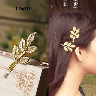 Lovito Grampos De Cabelo Com Folhagem De Metal Liso Casual Para Mulheres LFA11031