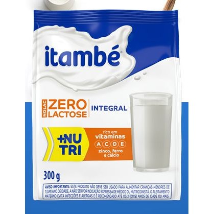 Leite em Pó Integral Zero Lactose Itambé 300g Rico em Cálcio Ideal para ...