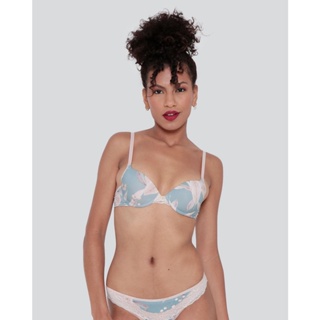 Sutiã Feminino Push Up Com Bojo Floral Verde