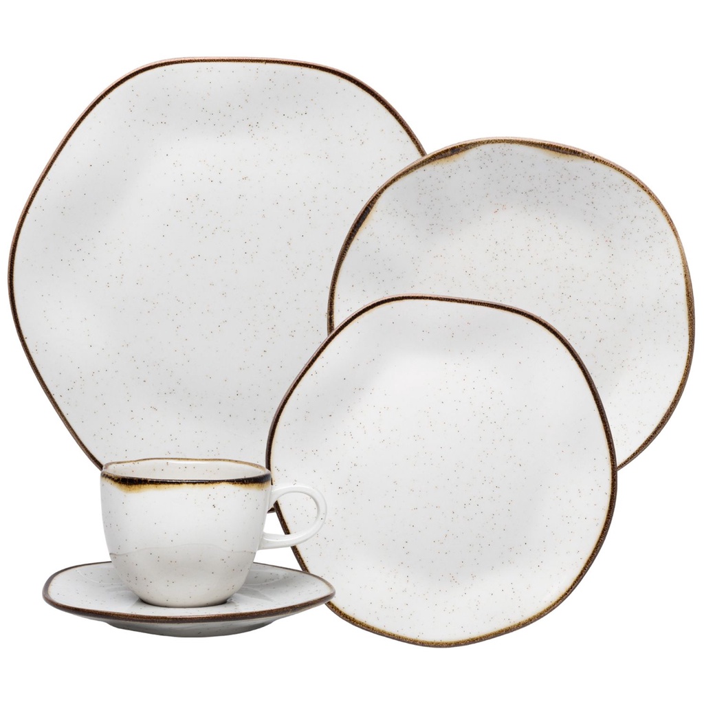 Aparelho de Jantar e Chá em Porcelana Oxford 20Pçs Maresia