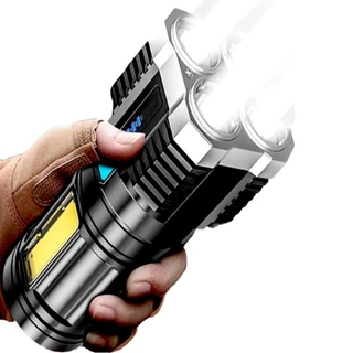 Lanterna LED Recarregável USB de Longo Alcance com 4 LEDs - Modelo L-19: Potente e Portátil Marisa em Oferta na Shopee