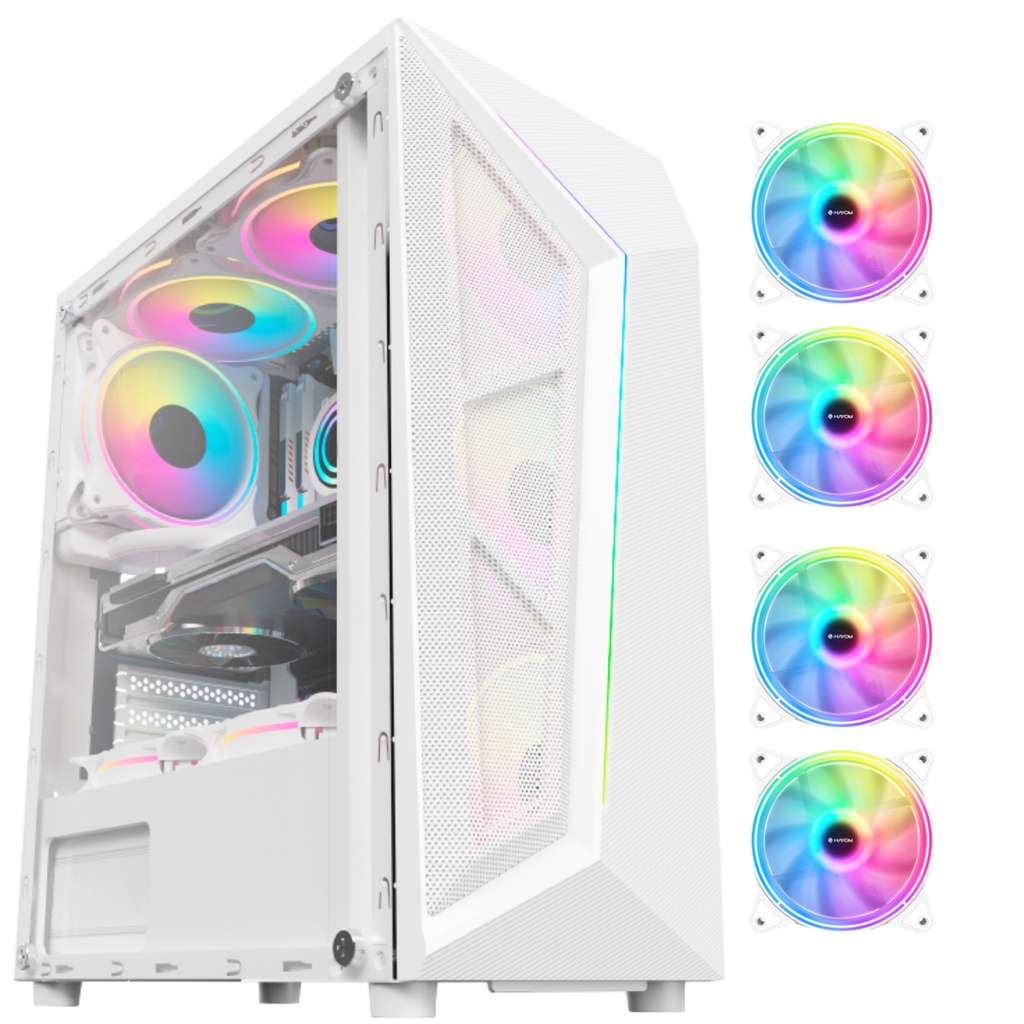 Gabinete Gamer Gamemax Diamond White 3601-W, Mid-Tower, ARGB, Vidro  Temperado, USB 3.0 - Branco - Cavuca: a loja de informática campeã!