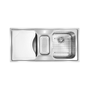 Cuba de inox 18x50x100cm com acessórios Smart polido Franke