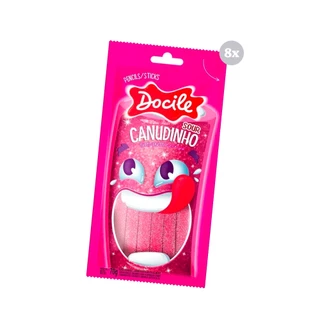 Kit com 8 Pct Bala Canudinho Tutti-Frutti Citrico Docile